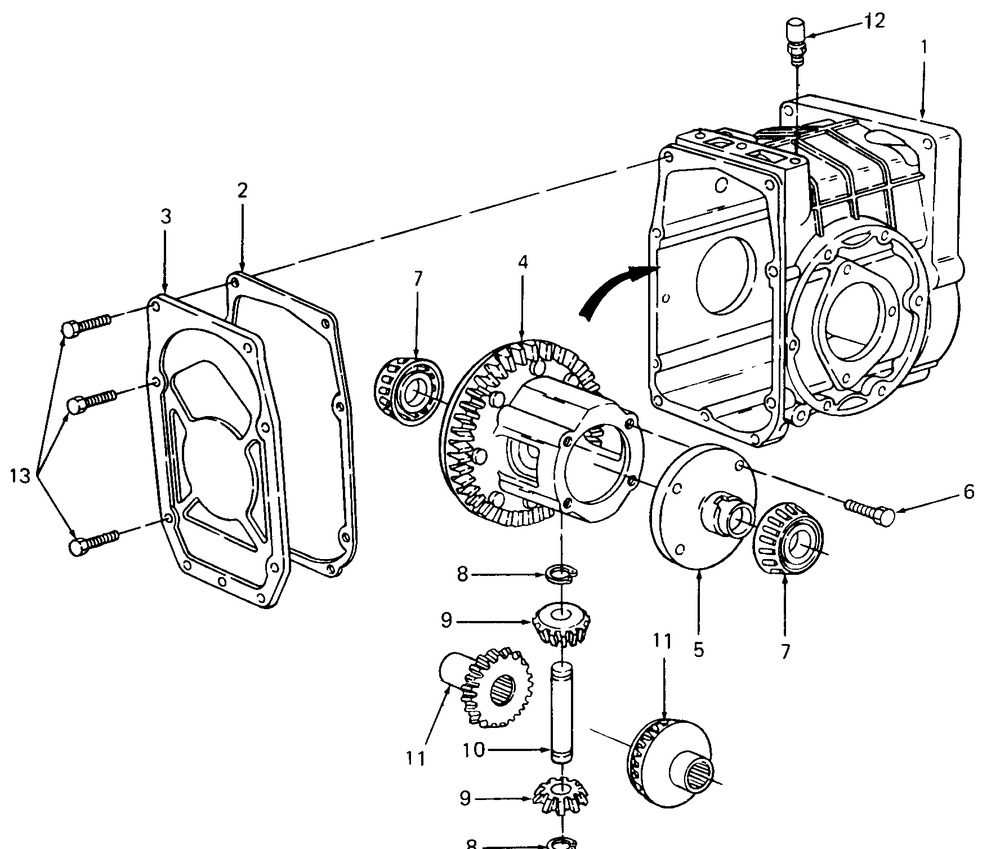 Transmission-Differential Diagram and Parts List for 1861 821060-836000-140671100-142663100 Cub Cadet Lawn Tractor